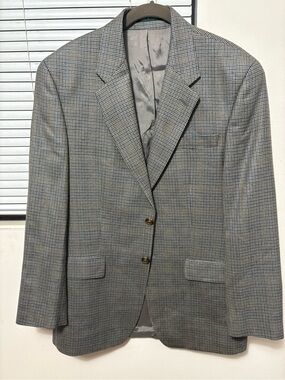 Ralph Lauren Men's Classic Check Blazer Blended Silk and Wool Timeless Tailoring